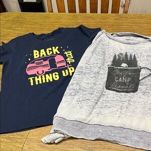 Navy and Gray blue camp Graphic Tees